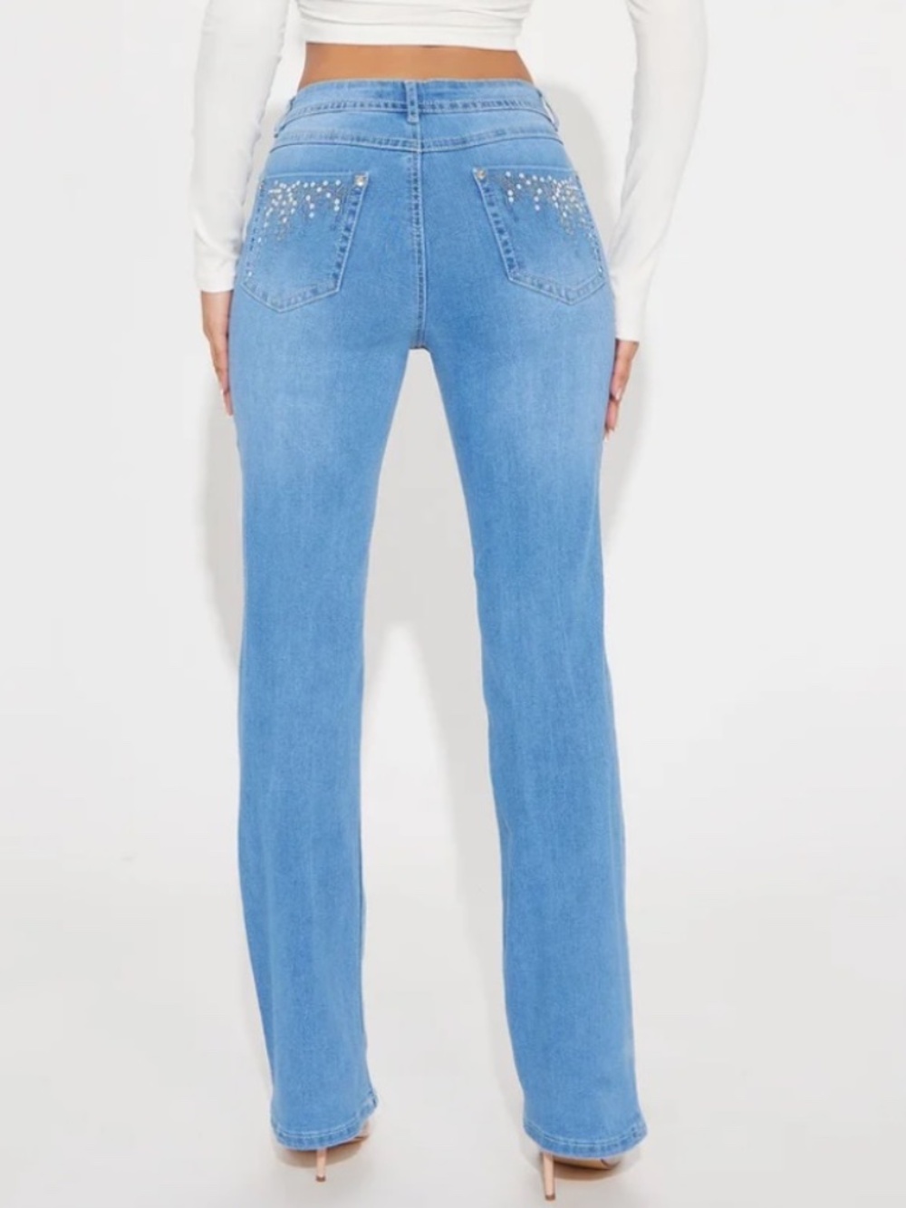 Stretch Embellished Bootcut Jeans
